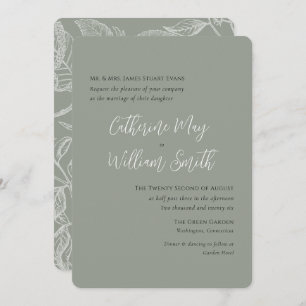 Sage Green Simple Elegant Calligraphy Formal Invitation
