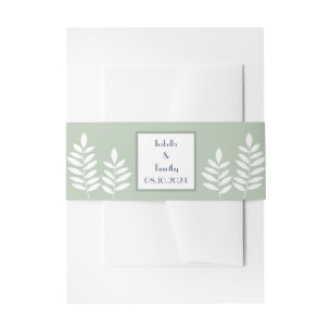Sage Green Simple Elegant Modern Wedding Invitation Belly Band