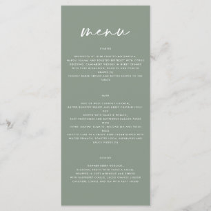 sage green simple elegant script wedding  menu
