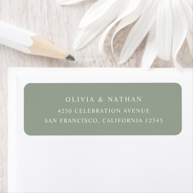 Sage Green | Simple Elegant Text Return Address Label (Insitu)
