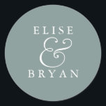 Sage Green Simple Modern Elegant Wedding Classic Round Sticker<br><div class="desc">Sage Green Simple Modern Elegant Wedding Classic Round Sticker

Matching collection in Niche and Nest store.</div>