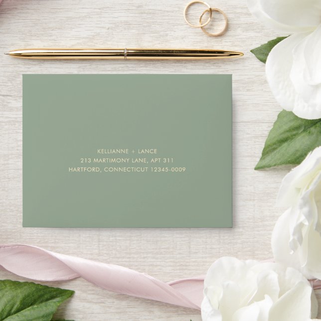 Sage Green Simple Modern RSVP Wedding Envelope (Wedding)