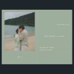 Sage Green Simple Modern Wedding Program<br><div class="desc">Modern style wedding program featuring a simple yet elegant design.  Use the template to easily add your favorite photo or remove it in the design editing tool.</div>