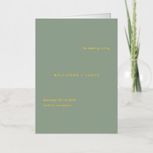 Sage Green Simple Modern Wedding Program
