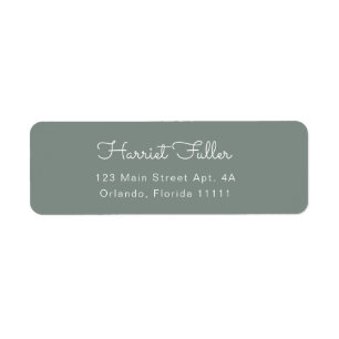 Sage Green Simple Script Return Address Label