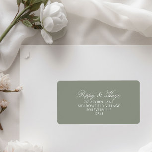 Sage Green   Simple Wedding Return Address  Label