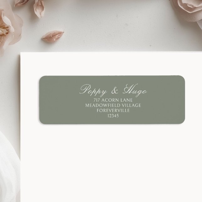 Sage Green | Simple Wedding Return Address  Label (Creator Uploaded)