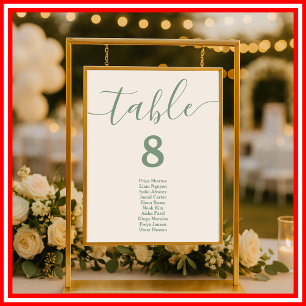 Sage Green   Simple Wedding Seating Chart