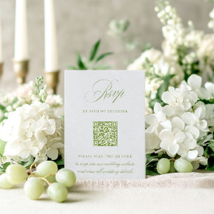 Sage Green & Sky Blue QR Code RSVP Wedding Card