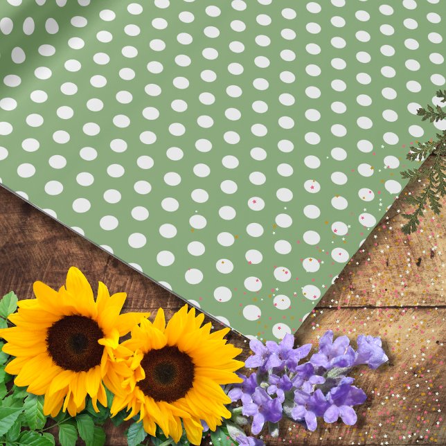 Sage Green Small Polka Dots Wrapping Paper (Creator Uploaded)