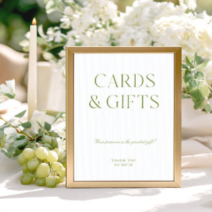 Sage Green & Soft Blue Cards & Gifts Wedding Sign
