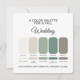 Sage Green Soft Cream Fall Wedding Palette Card