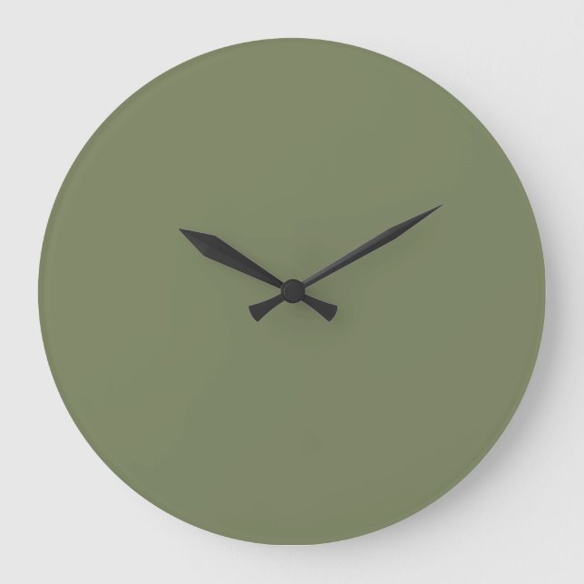 Sage Green Solid Color Large Clock (Front)