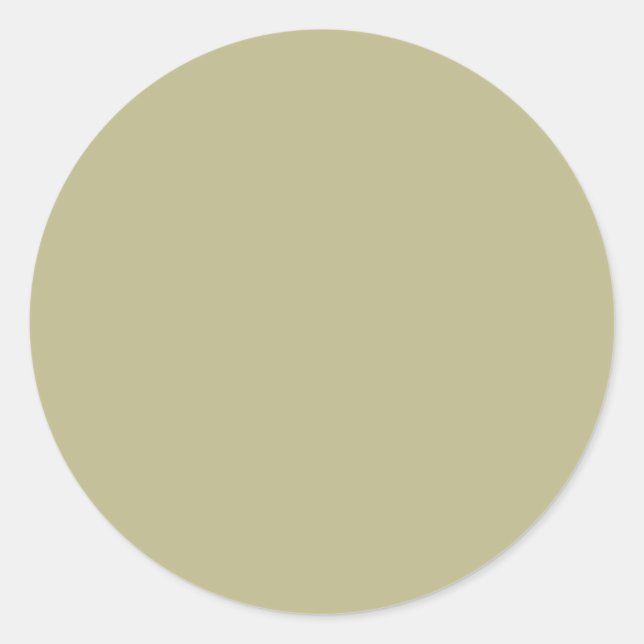 Sage Green Solid Colour | Classic | Elegant Classic Round Sticker (Front)