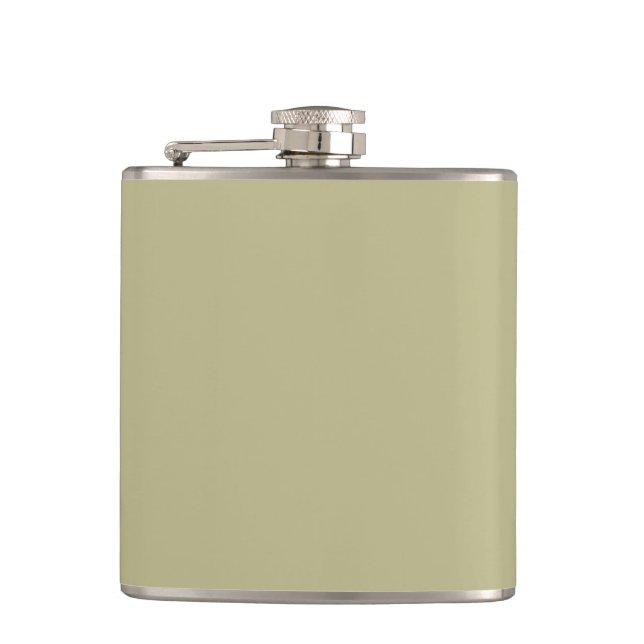 Sage Green Solid Colour | Classic | Elegant Hip Flask (Front)