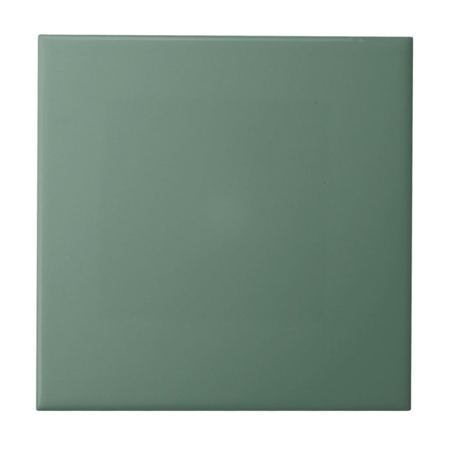 Sage Green Solid Colour Elegant Modern Ceramic Tile (Front)