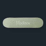 Sage Green Solid Colour Personalised Skateboard<br><div class="desc">Sage Green Solid Colour. Minimalist aesthetic. Trendy colour. Can be personalised.</div>