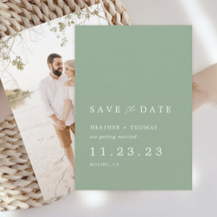 Sage Green Spring Wedding Photo Save The Date