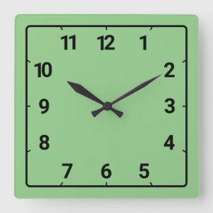 Sage green square wall clock