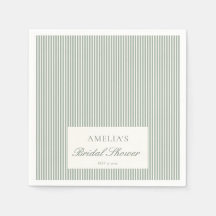 Sage Green Stripe Custom Classic Bridal Shower
