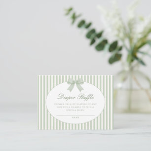 Sage Green Striped Baby Shower Enclosure Card