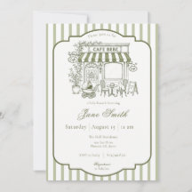 Sage Green Striped Cafe Bebe Baby Shower