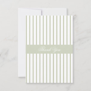 Sage Green Striped Thank You Card