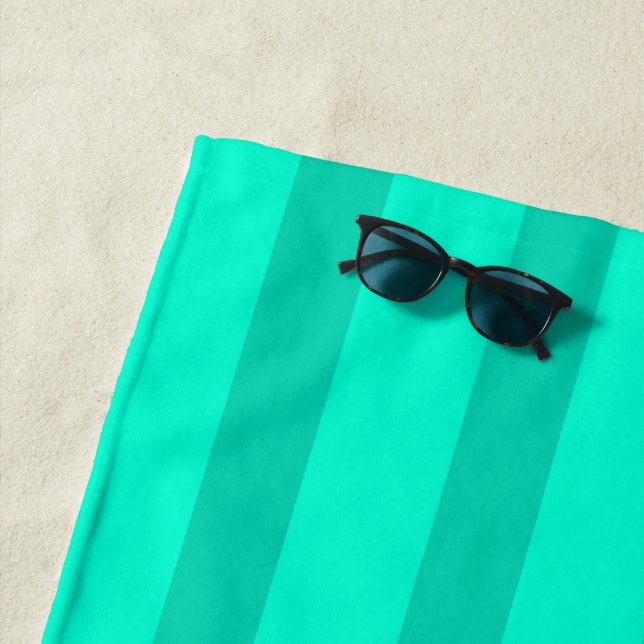 Sage Green Stripes  Beach Towel (In Situ)