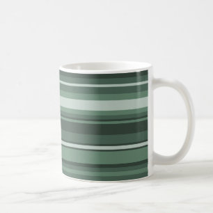 Sage green stripes coffee mug