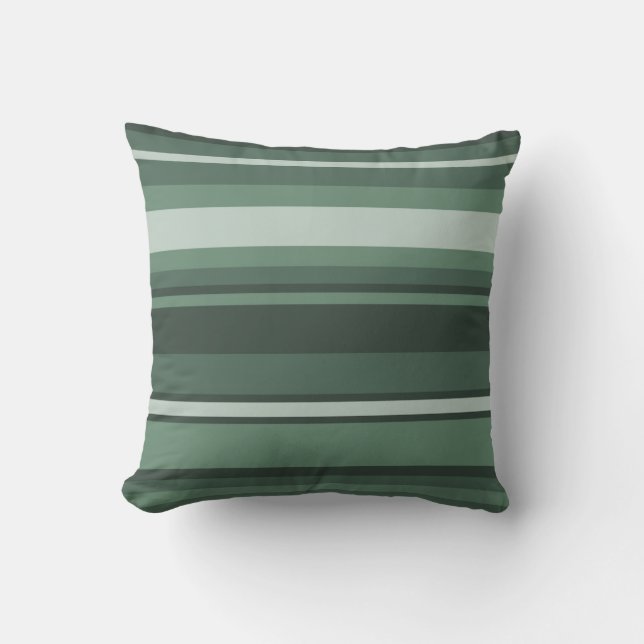 Sage green stripes cushion (Front)