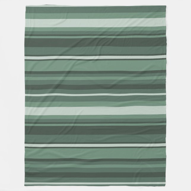 Sage green stripes fleece blanket (Front)