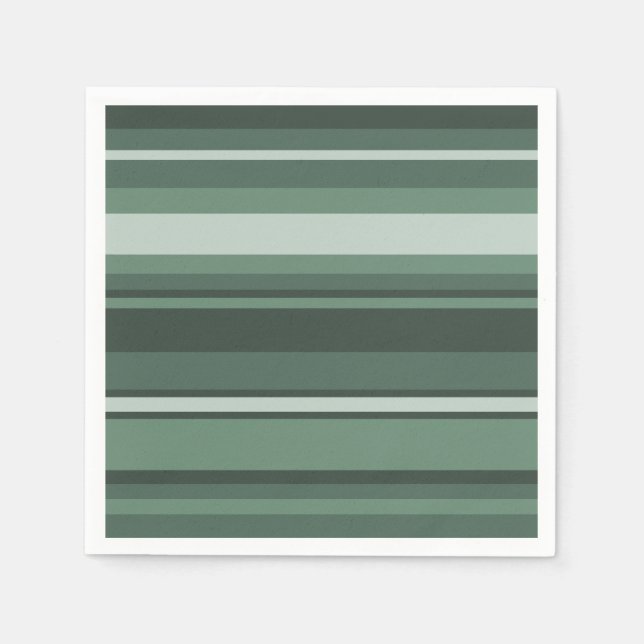 Sage green stripes napkin (Front)