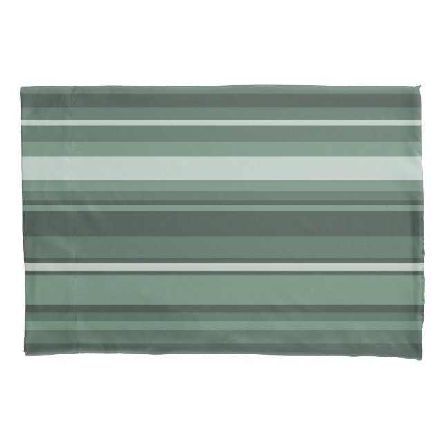 Sage green stripes pillowcase (Front)