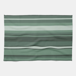 Sage green stripes tea towel
