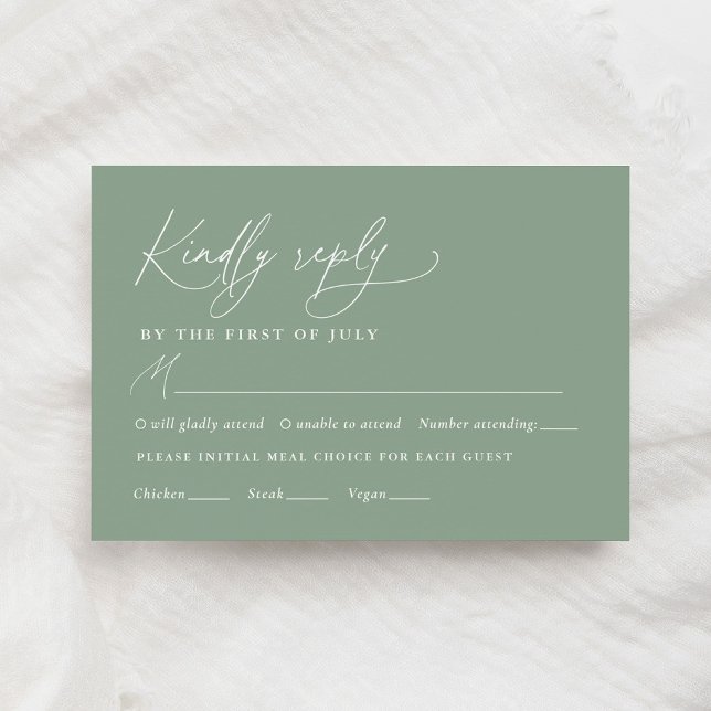 Sage Green Sunflower Wedding Menu (Creator Uploaded)