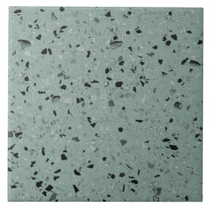 Sage Green Terrazzo Modern Minimal Medium Color Ceramic Tile