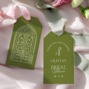 Sage Green Thank You Bridal Shower Gift Tags