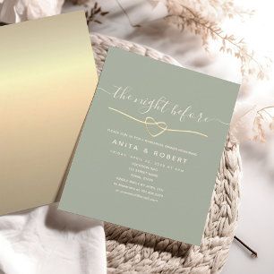 Sage Green The Night Before Rehearsal Dinner  Invitation