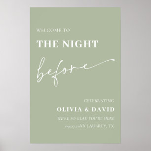 Sage Green The Night Before Rehearsal Dinner Sign