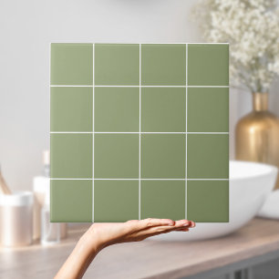 Sage Green Thin Grid Tile