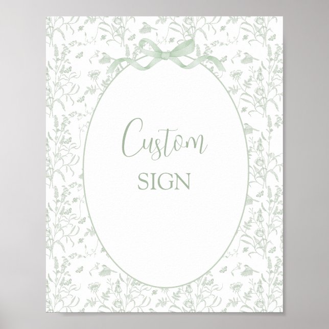 Sage Green Toile Custom sign (Front)