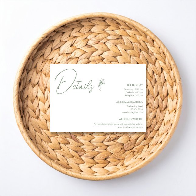 Sage Green Toile Details Enclosure Card (Creator Uploaded)