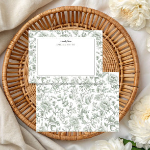 Sage Green Toile Seamless Pattern Card