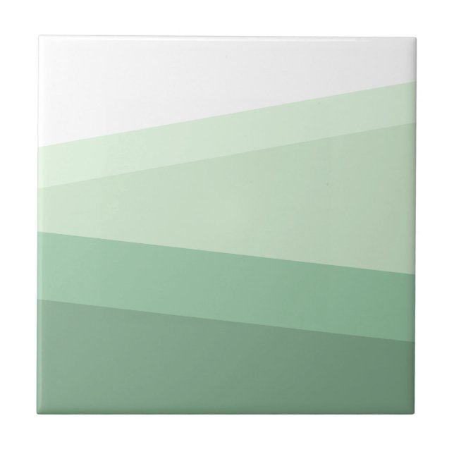 Sage Green Tones Geometric Pattern Ceramic Tile (Front)