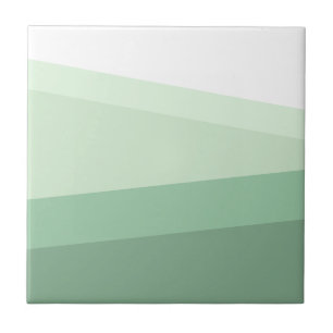 Sage Green Tones Geometric Pattern Ceramic Tile