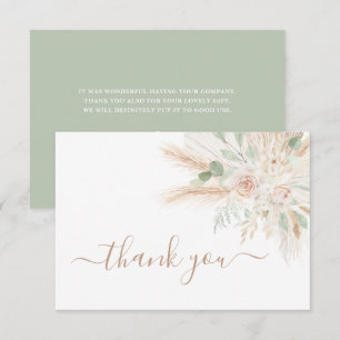 Sage Green Tropical thank you card