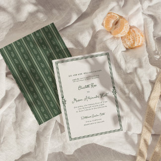Sage Green Tuscan Elegant Wedding Invitation