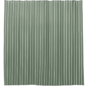 Sage Green two tone striped Shower Curtain
