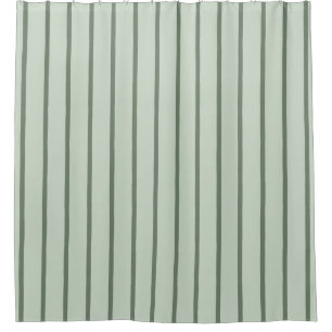 Sage Green two tone striped Shower Curtain