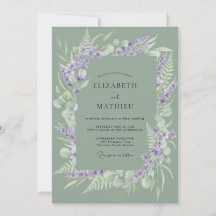 Sage Green Verdant Meadow Wedding Invitation